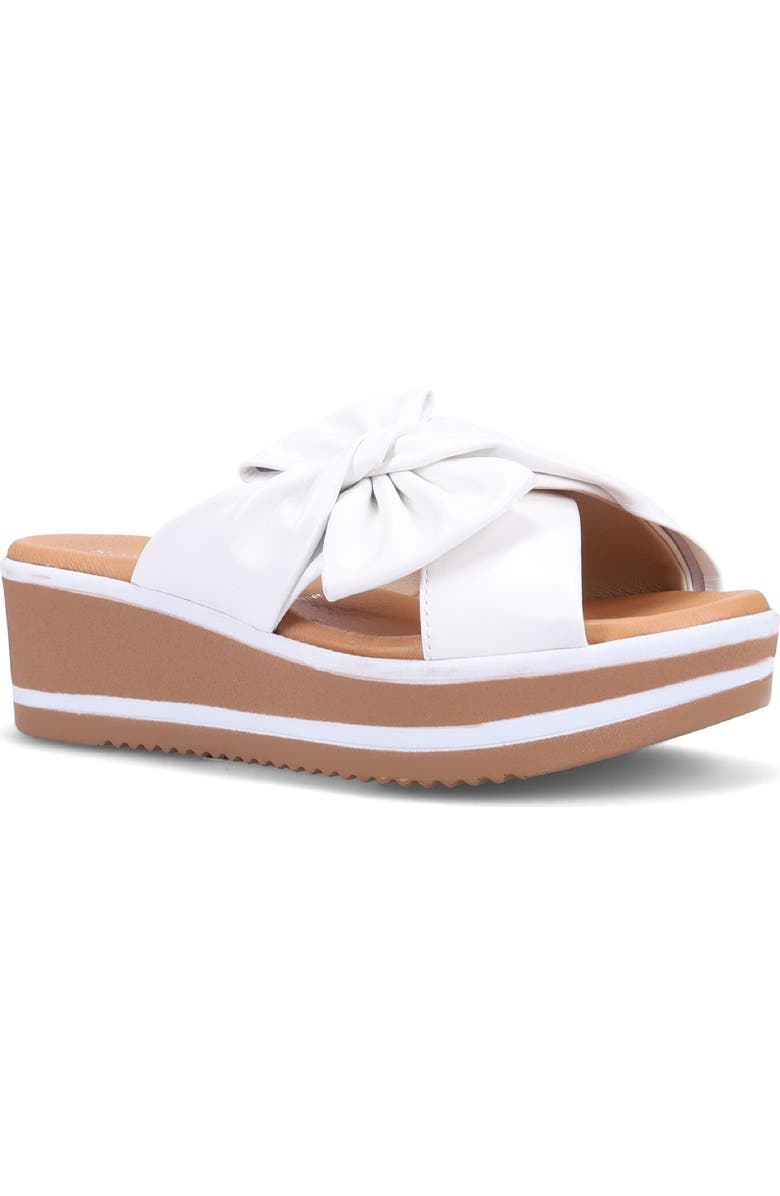 Ron White Paislee Platform Wedge Salide Sandal, Main, color, White