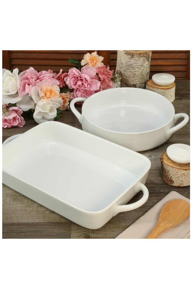 Taos 2-Piece Baking Dishes, Alternate, color, WHITE