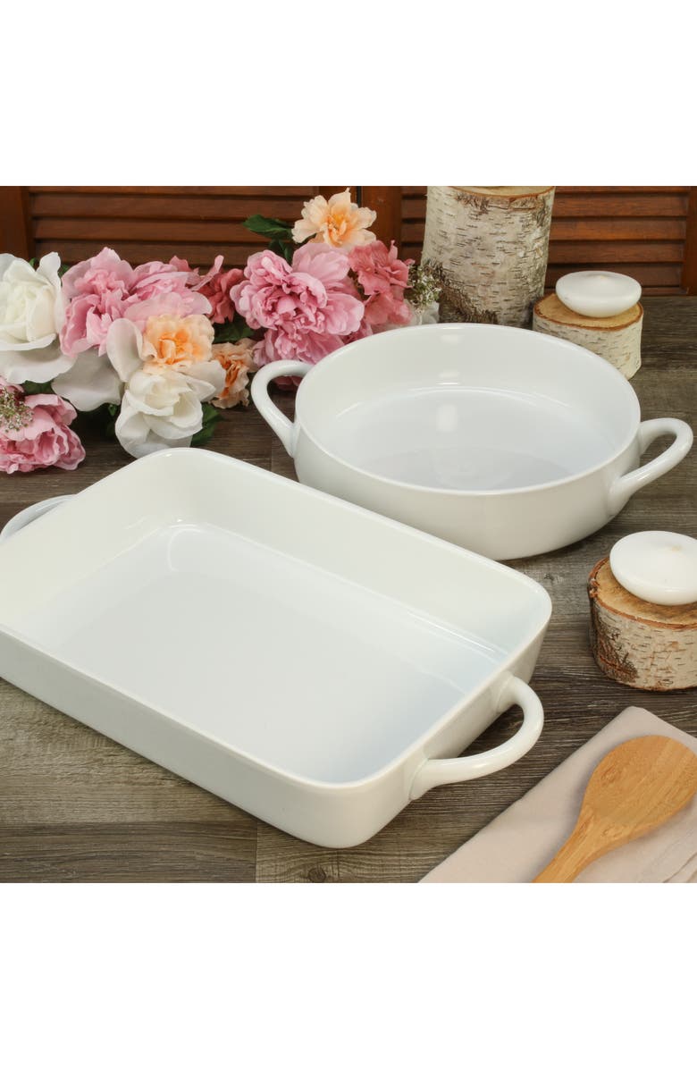 BIA Cordon Bleu Taos 2-Piece Baking Dishes, Alternate, color, White