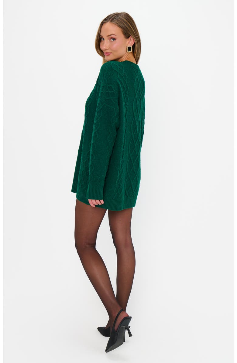 Show Me Your Mumu Canyon Tunic Sweater, Alternate, color, Emerald Cable Knit