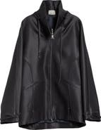 GRACE LING Beltled Collar Wool & Silk Cocoon Coat