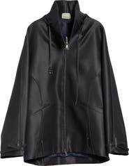 GRACE LING Beltled Collar Wool & Silk Cocoon Coat