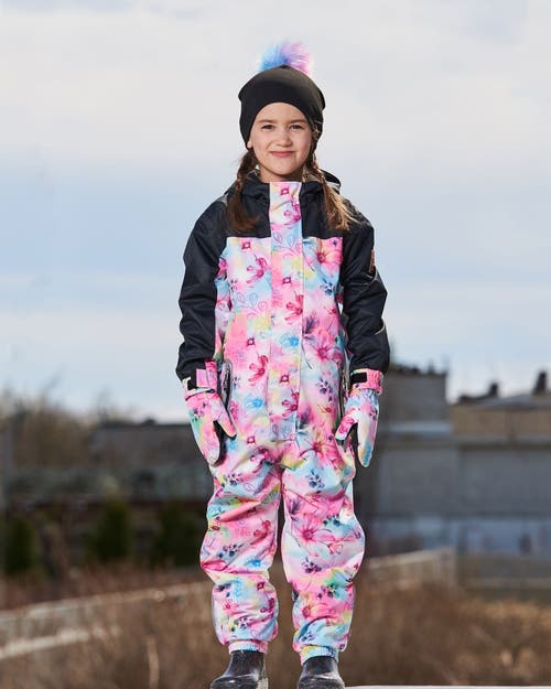 Shop Deux Par Deux Little Girl's Printed Mid-season One-piece Outerwear Butterflies On Multicolored And B In Multicolored And Black