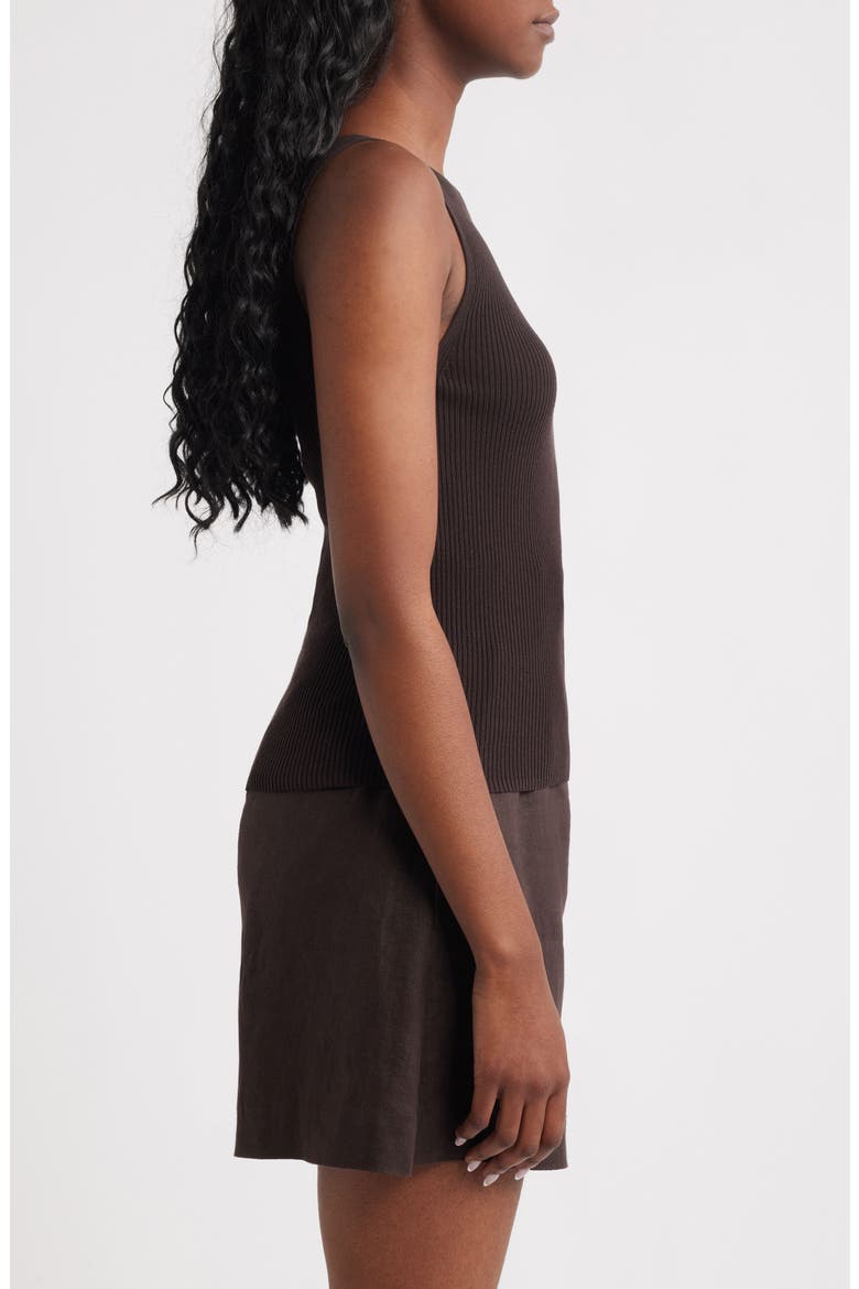Rib Sweater Tank, Alternate, color, BROWN DARK