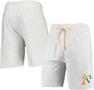 CONCEPTS SPORT Men's Concepts Sport Oatmeal Oakland Athletics Mainstream Logo Terry Tri-Blend Shorts