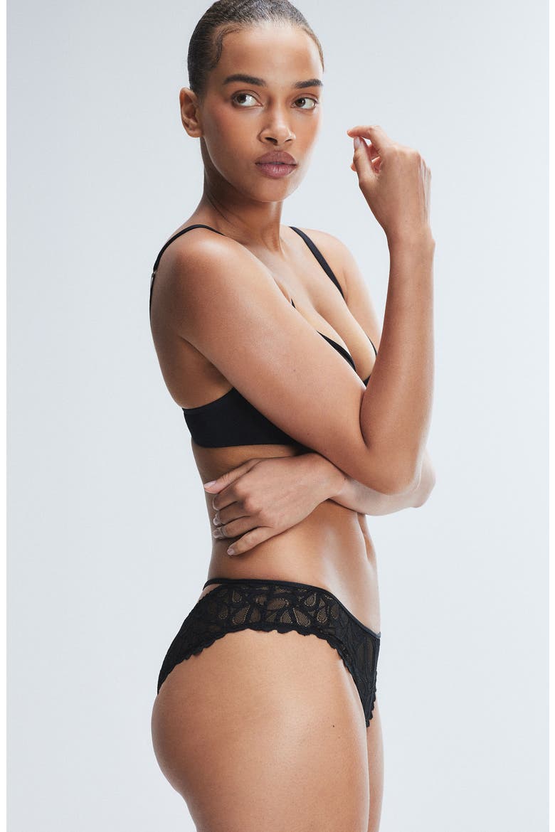 Savage Not Sorry Half Cup Plunge Bra, Alternate, color, BLACK CAVIAR