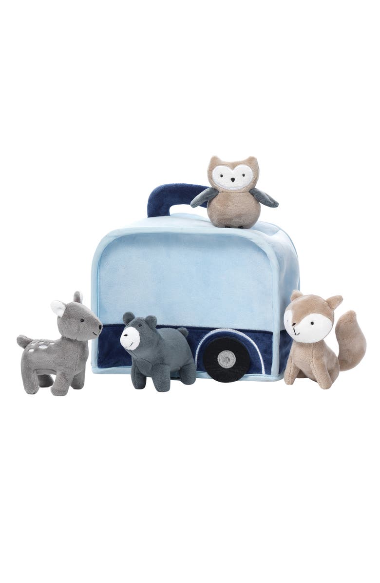 Lambs & Ivy Interactive Camper/RV Plush with Stuffed Animal Toys, Alternate, color, Blue