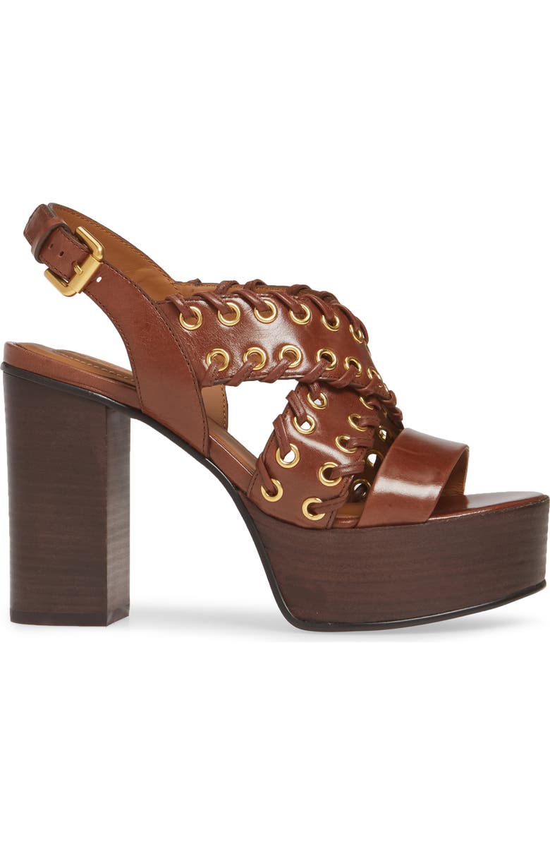 See by Chloé Helen Whipstitch Platform Slingback Sandal, Alternate, color,