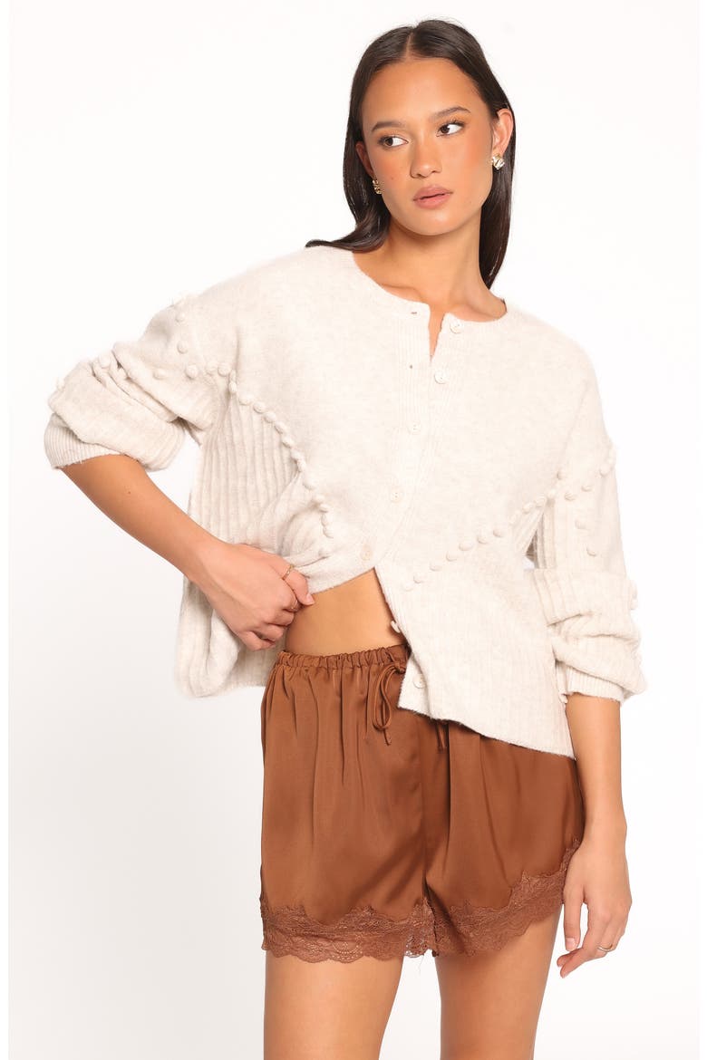 Tiziana Bobble Cardigan, Alternate, color, OATMEAL