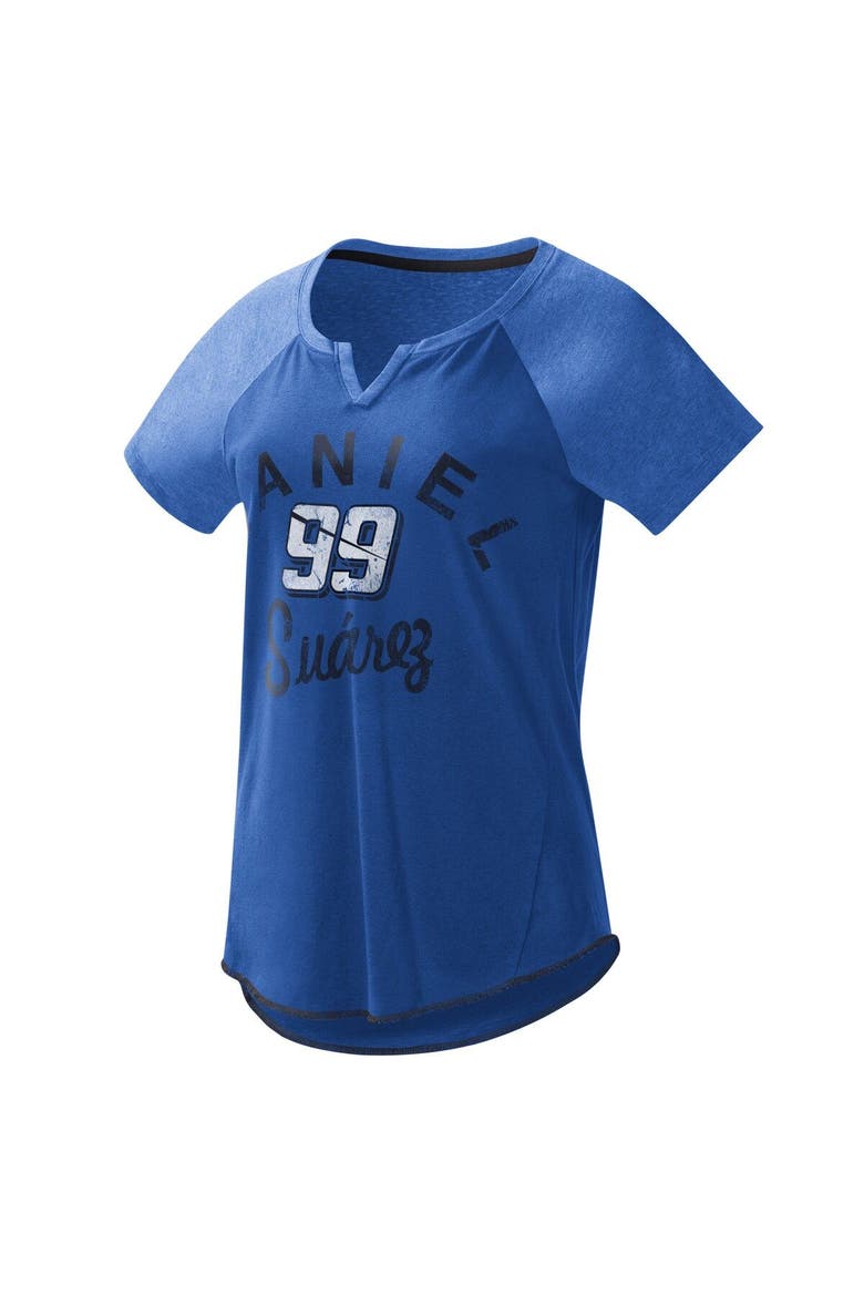 Women's G-III 4Her by Carl Banks Royal Daniel Suarez Grand Slam Tri-Blend Notch V-Neck T-Shirt, Main, color, Royal