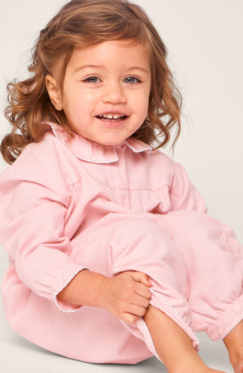 Petite Plume Madeline Brushed One-Piece Flannel Pajamas, Alternate, color, Pink