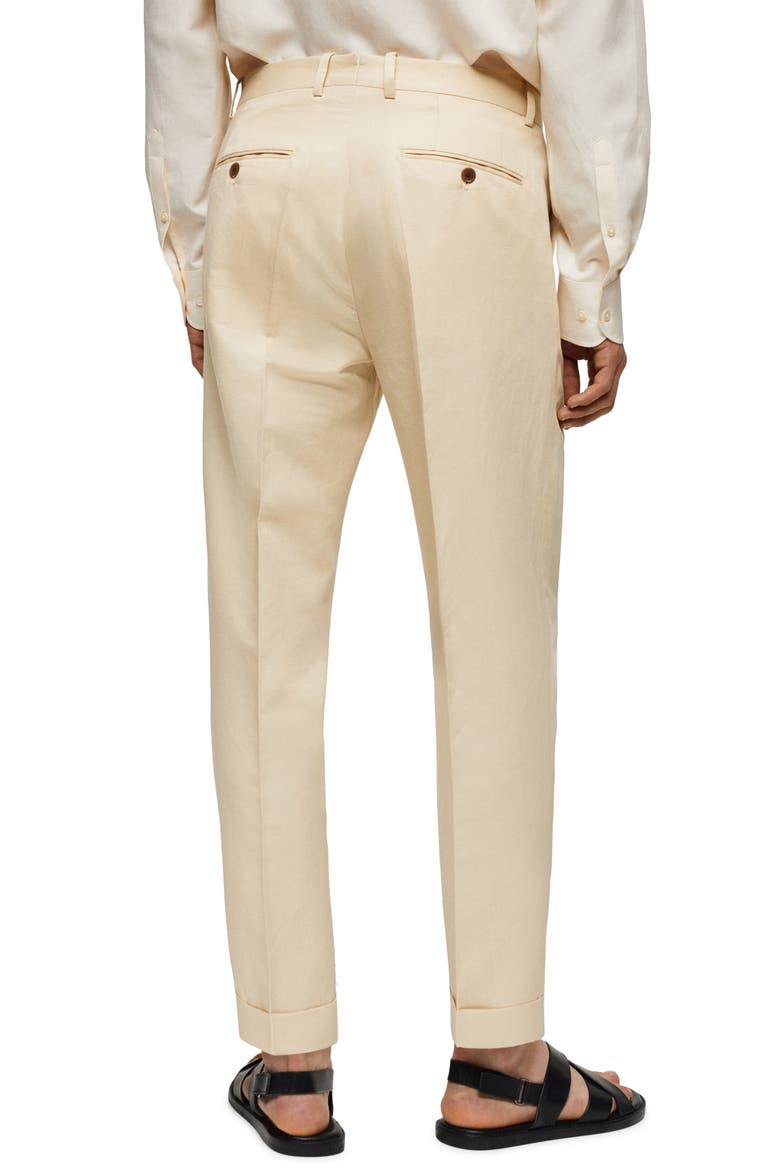Slim Fit Linen & Cotton Pants, Alternate, color, PASTEL YELLOW