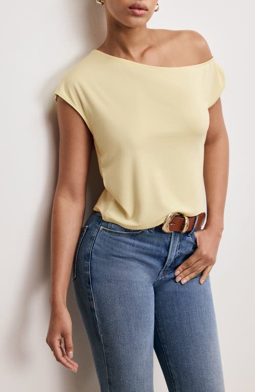 GOOD AMERICAN GOOD AMERICAN ASYMMETRIC OFF THE SHOULDER JERSEY TOP 