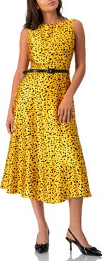 IVONNE Polka Dot A-Line Midi Dress