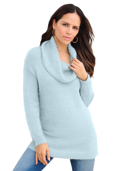 Eyelash Cowl Neck Sweater (Plus)
