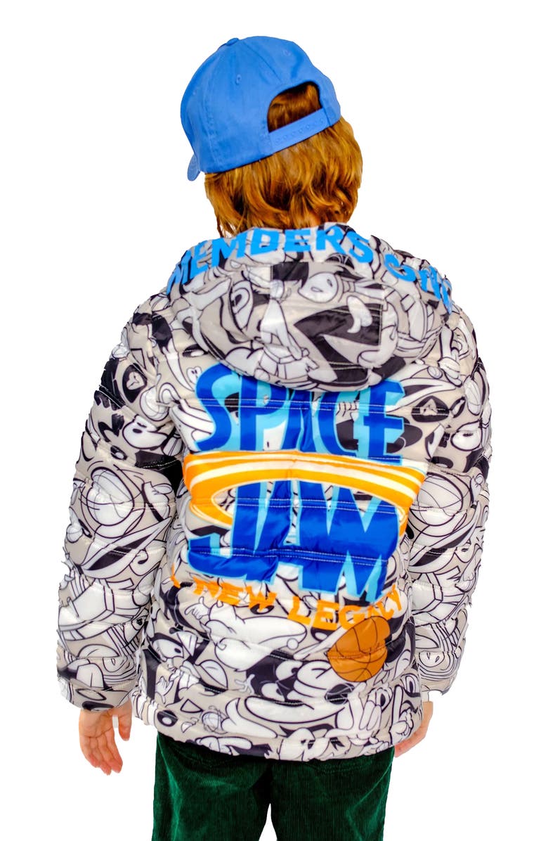 Members Only Boy's Packable Tune Squad Midweight Jacket, Alternate, color, Silver