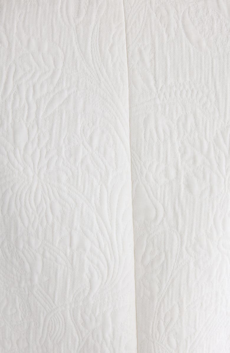 Chloé Eyelet Floral Jacquard Double Breasted Cotton Blend Jacket, Alternate, color, Iconic Milk