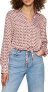 Sanctuary Lover Print Tie Hem Crop Sateen Shirt