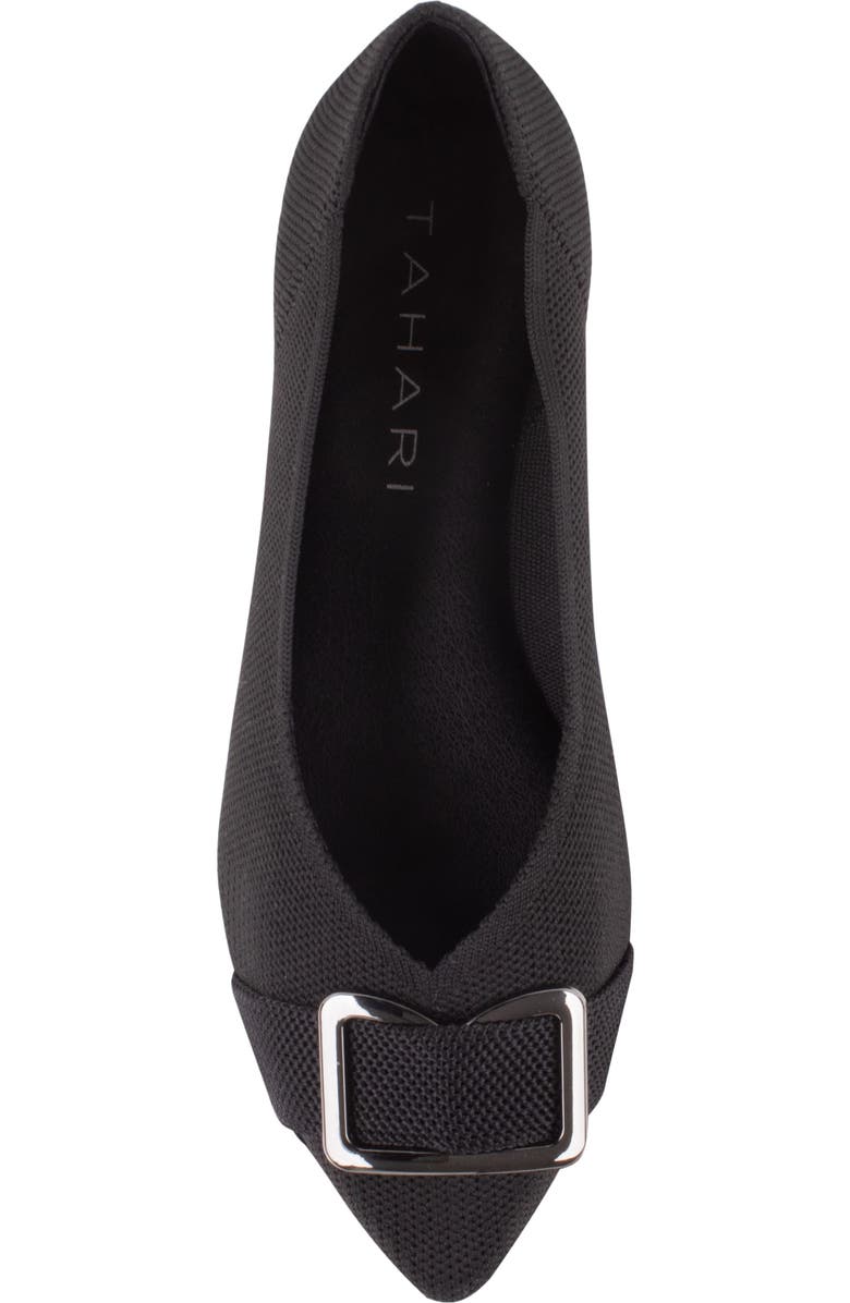 Tahari Lucerne Pointed Toe Flat, Alternate, color, Black