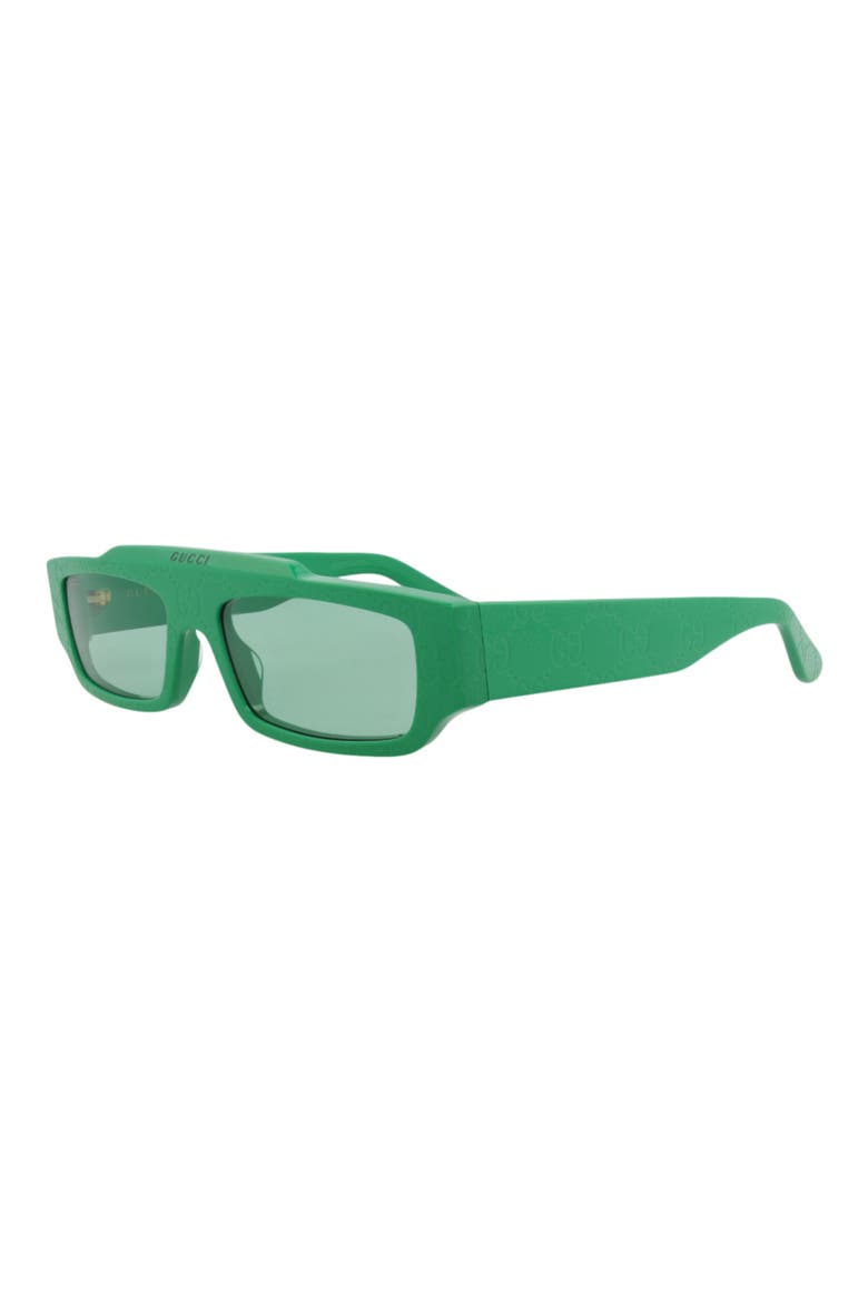 55mm Rectangular Sunglasses, Alternate, color, GREEN GREEN GREEN