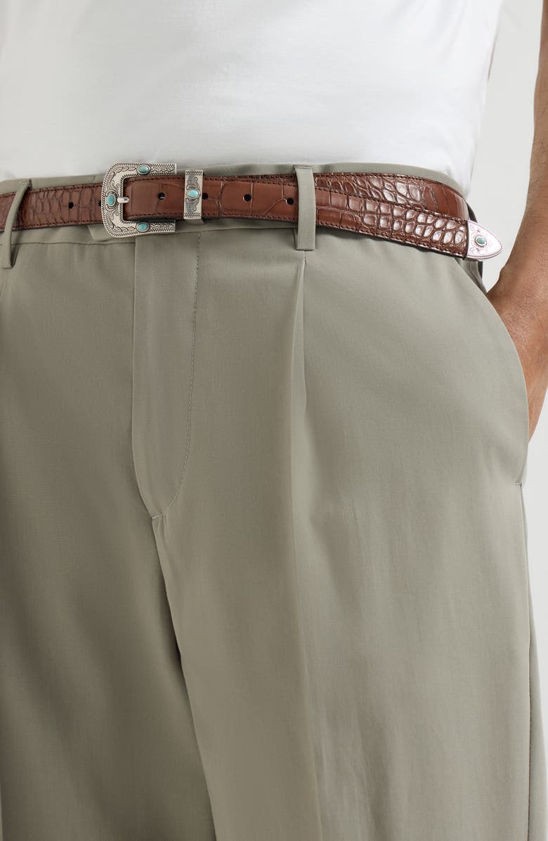 Brunello Cucinelli Trousers with pleats, Alternate, color, Khaki