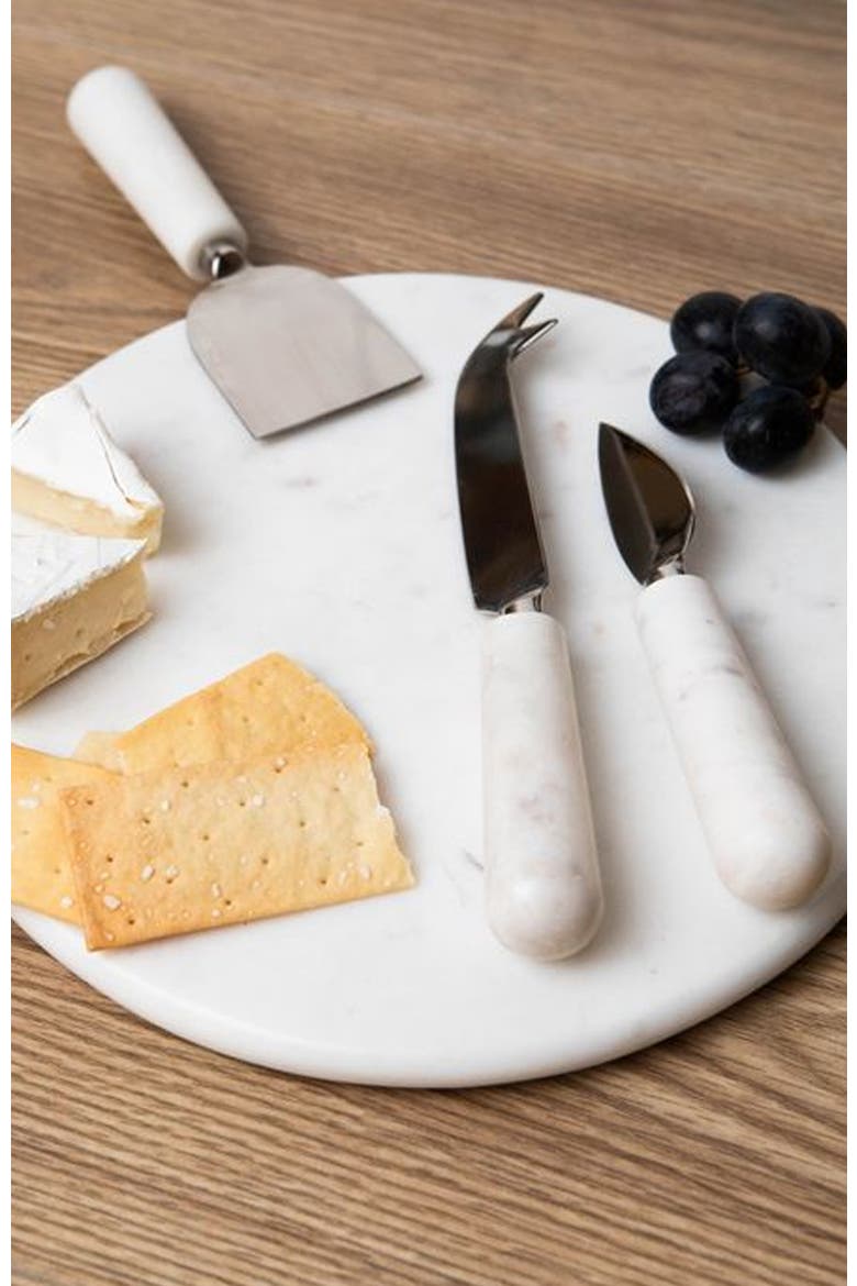 Boxed Set of Marble Cheese Tools, Alternate, color, Grey