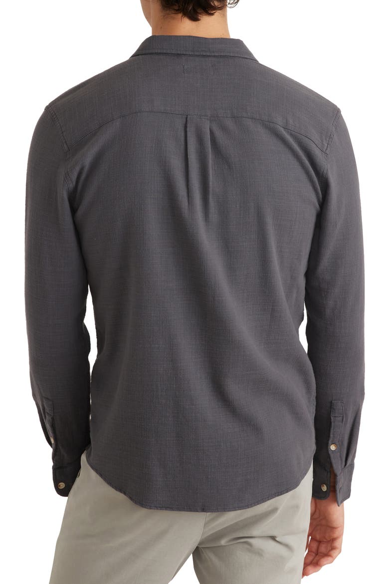 Selvage Stretch Button-Up Shirt, Alternate, color, INDIA INK