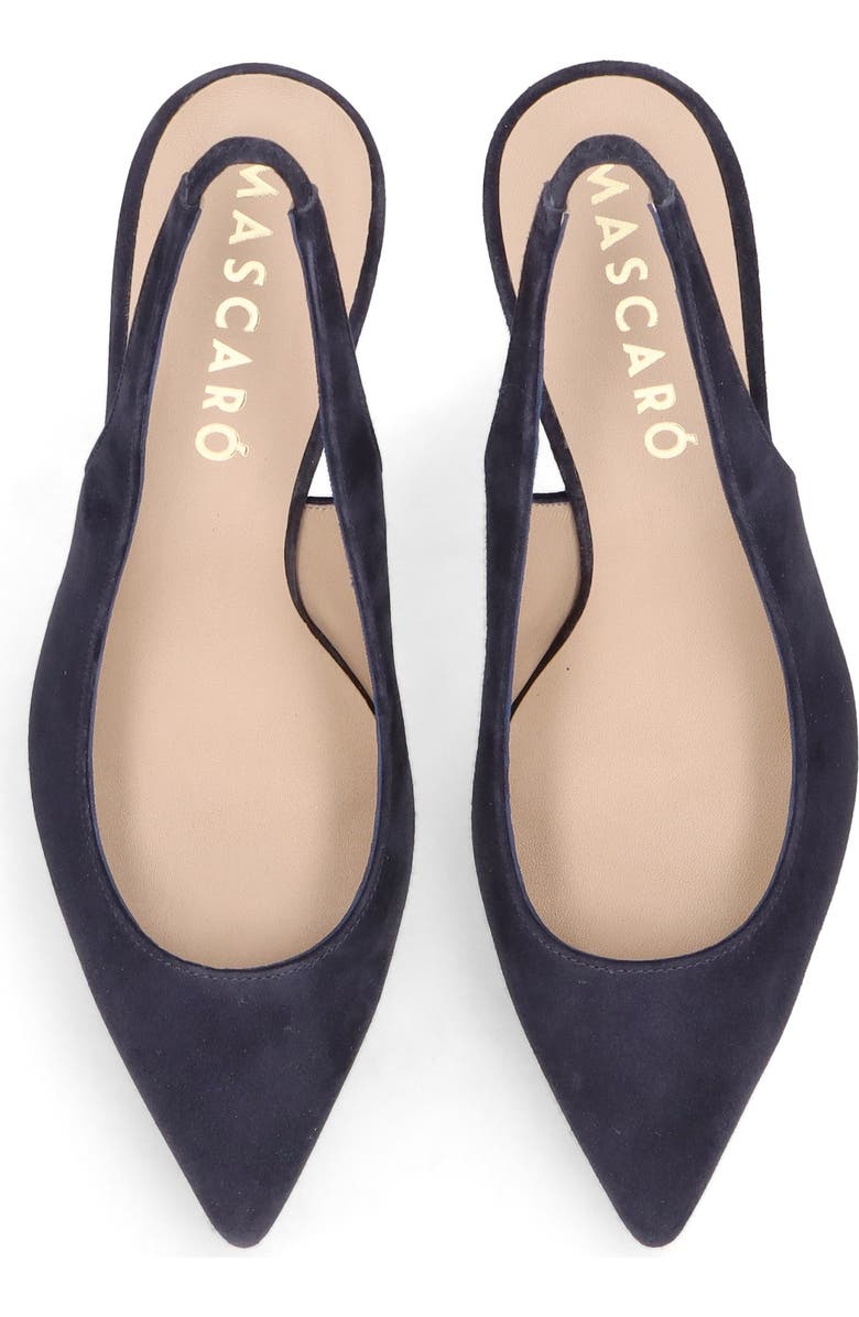 MASCARO Suede Pointed Toe Slingback, Main, color, Blue