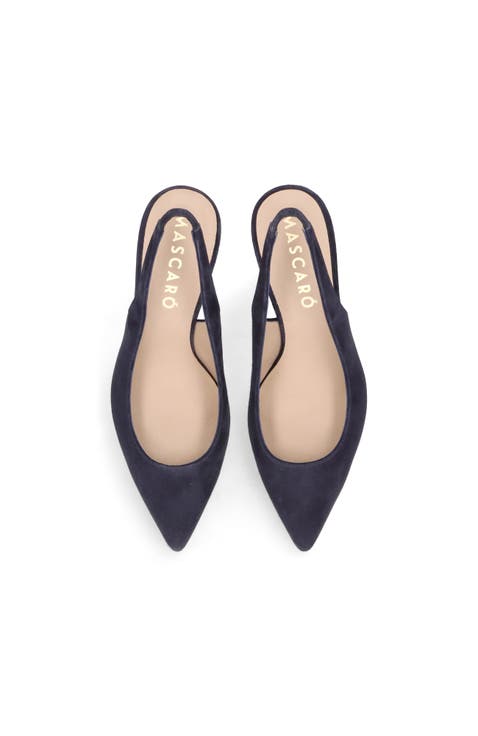 Suede Pointed Toe Slingback