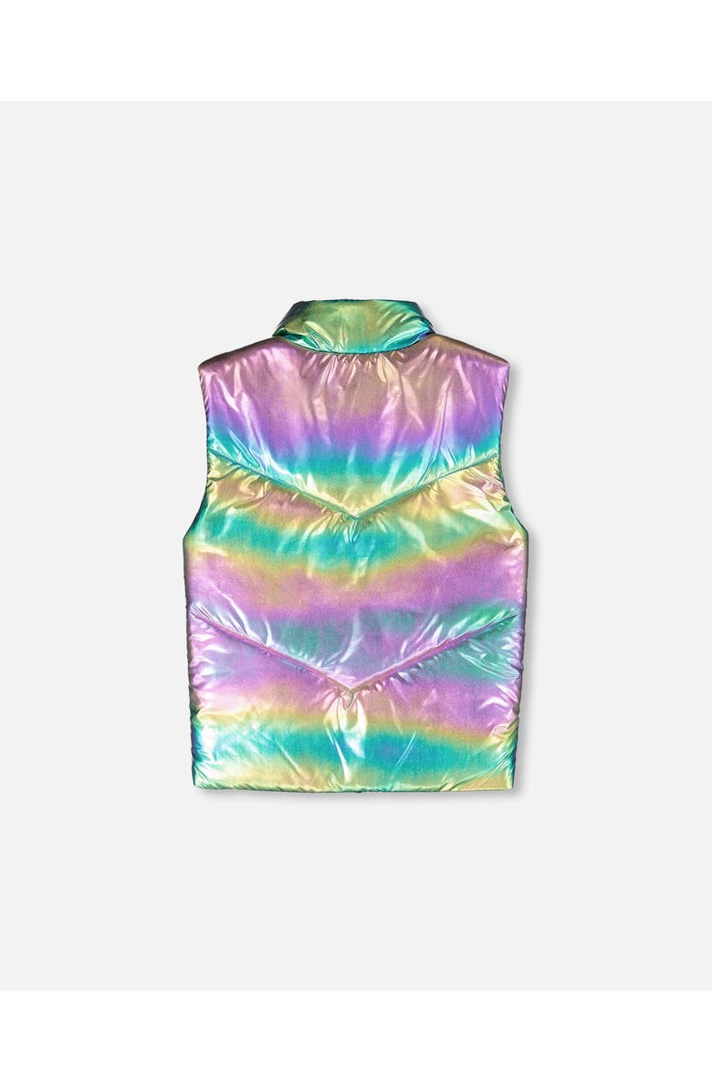 Deux par Deux Quilted Mid-Season Sleeveless Vest Metallic Multicolor, Alternate, color,