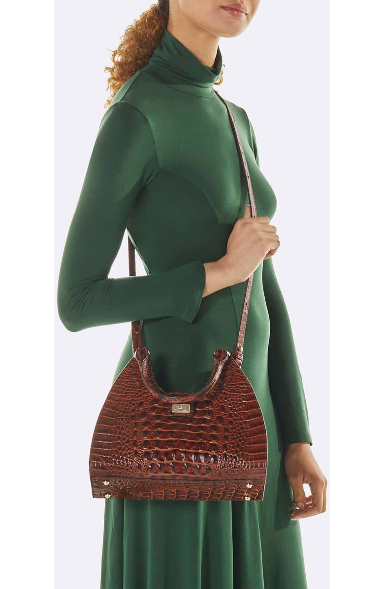 Brahmin Adrian Croc Embossed Leather Shoulder Bag, Alternate, color,