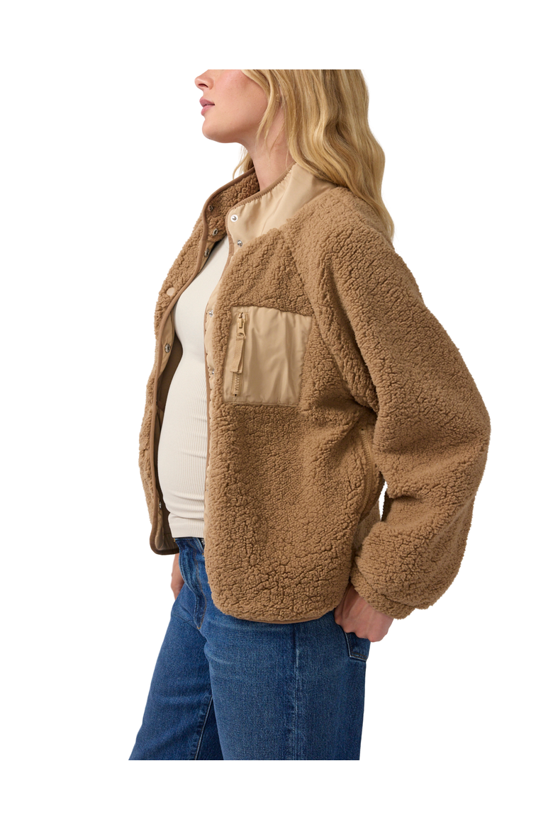 Relaxed Raglan Sleeve Maternity Jacket, Alternate, color, Sand