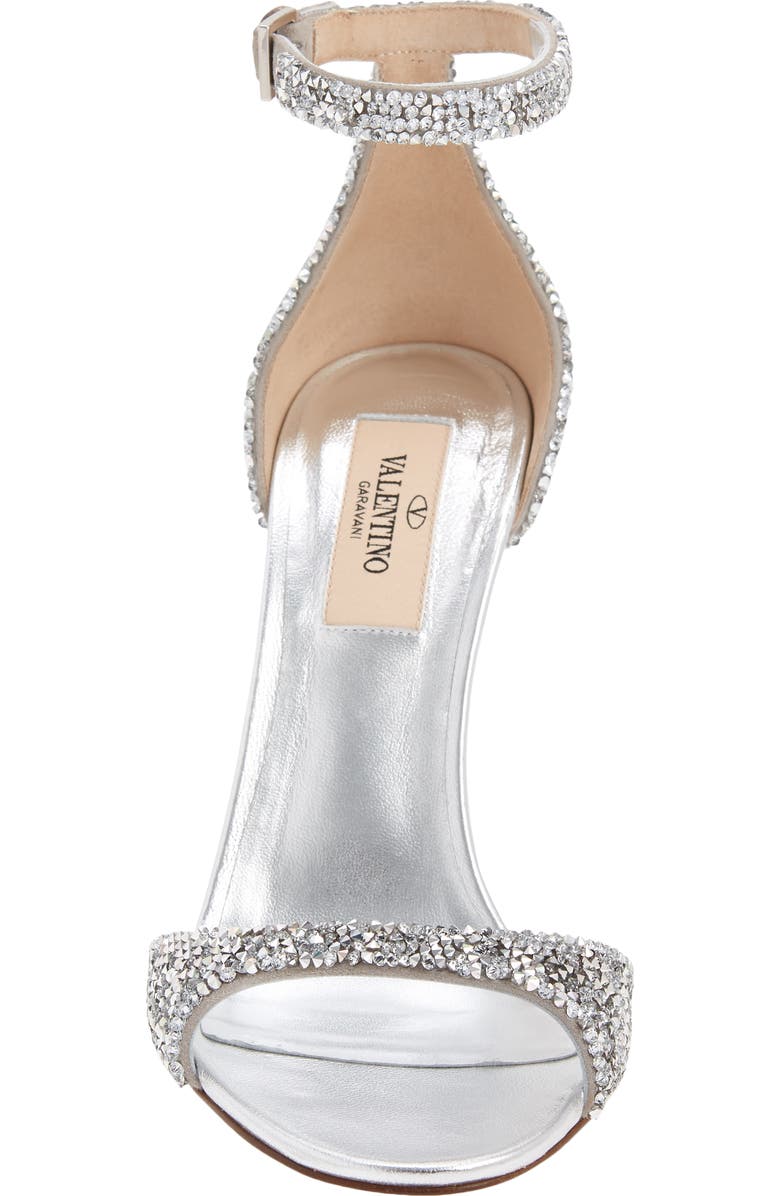 Valentino Garavani Crystal Embellished Clear Heel Sandal, Alternate, color,