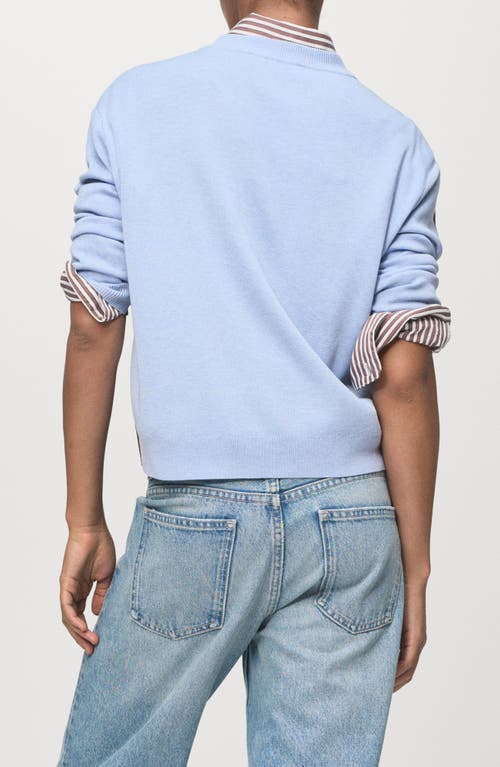 Mango Combined Design Sweater In Brown