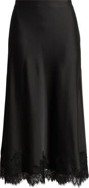 Anne Klein Lace Trim Midi Skirt