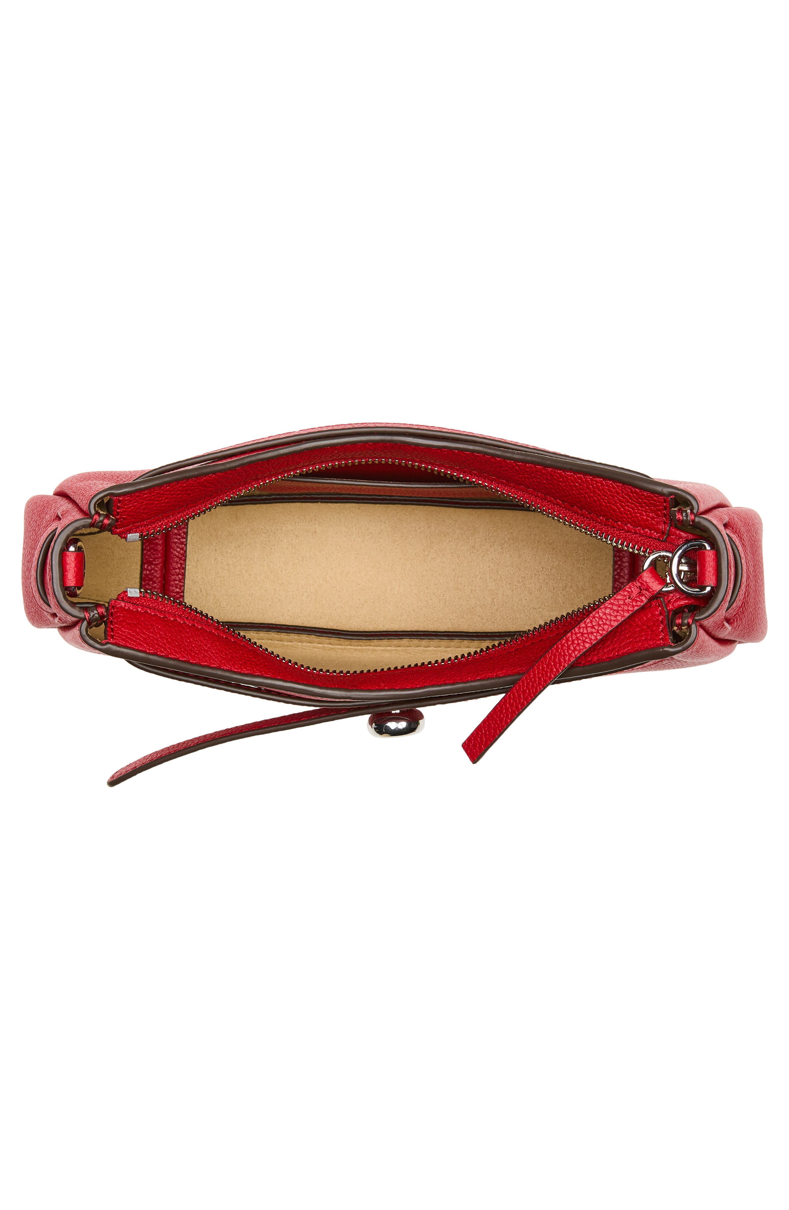 Romy Zip Top Leather Crossbody Bag, Alternate, color, TORY RED