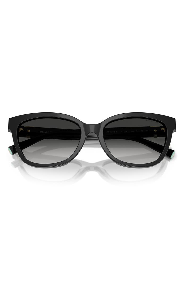 Tiffany & Co. 55mm Gradient Cat Eye Sunglasses, Alternate, color, Black/ Grey Gradient