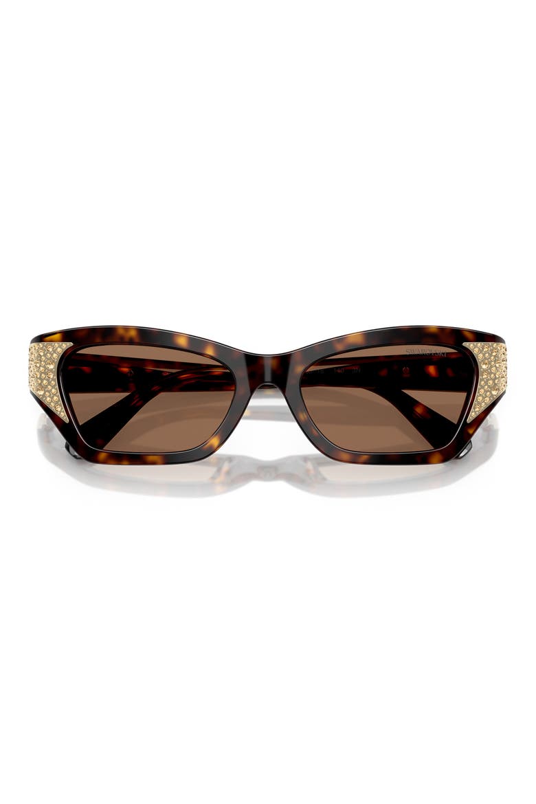 50mm Cat Eye Sunglasses, Alternate, color, DARK HAVANA