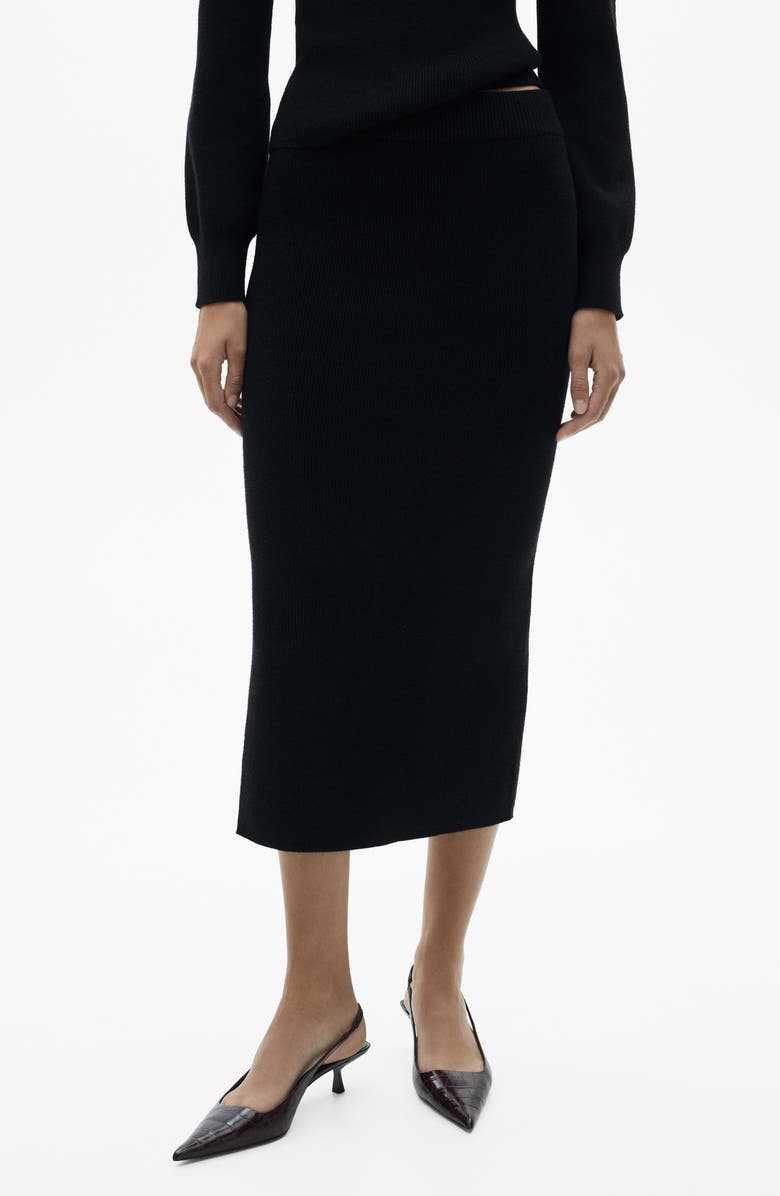 MANGO Rib Midi Skirt, Main, color, 