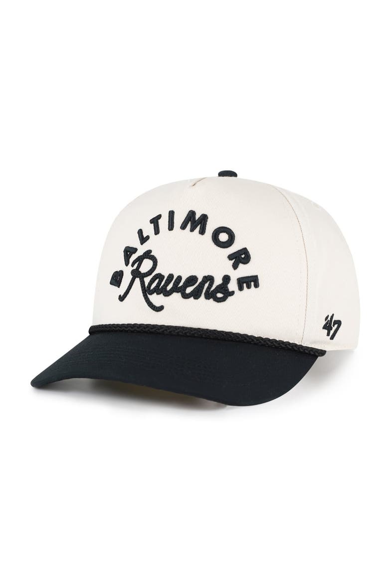 Women's '47 Natural Baltimore Ravens Rope Script Hitch Adjustable Hat, Main, color, Natural