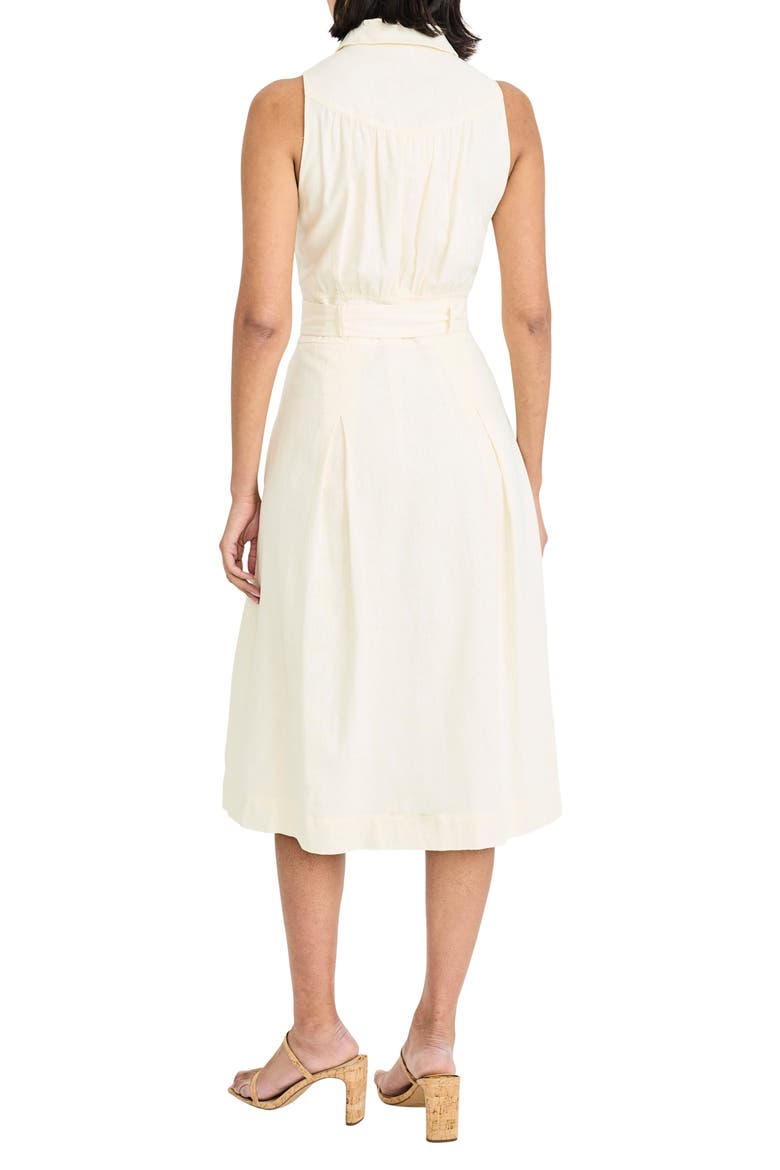 Sleeveless Linen Blend Midi Shirtdress, Alternate, color, WINTER WHITE