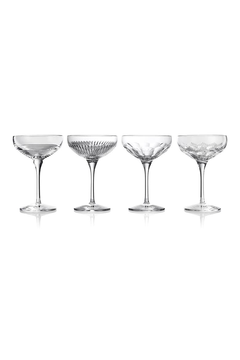 Mixology Mixed Set of 4 Large Coupe Glasses, Main, color, NO COLOR