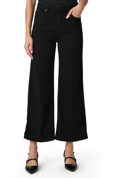Anessa High Waist Ankle Wide Leg Jeans (Black Shadow)