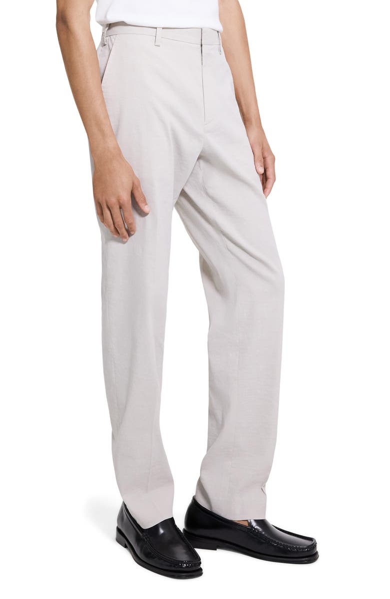 Theory Stretch Linen Blend Pants, Alternate, color, Silver Cloud