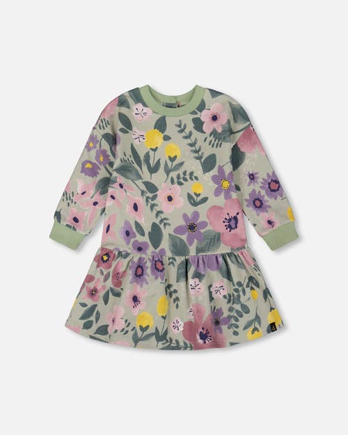 Deux Par Deux Stretch Fleece Dress In Multi
