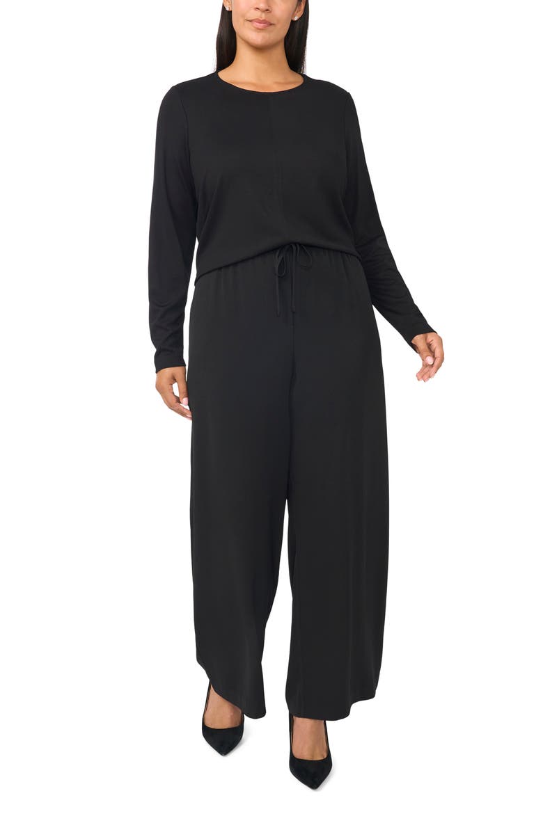 Long Sleeve Ponte Top, Alternate, color, RICH BLACK 060