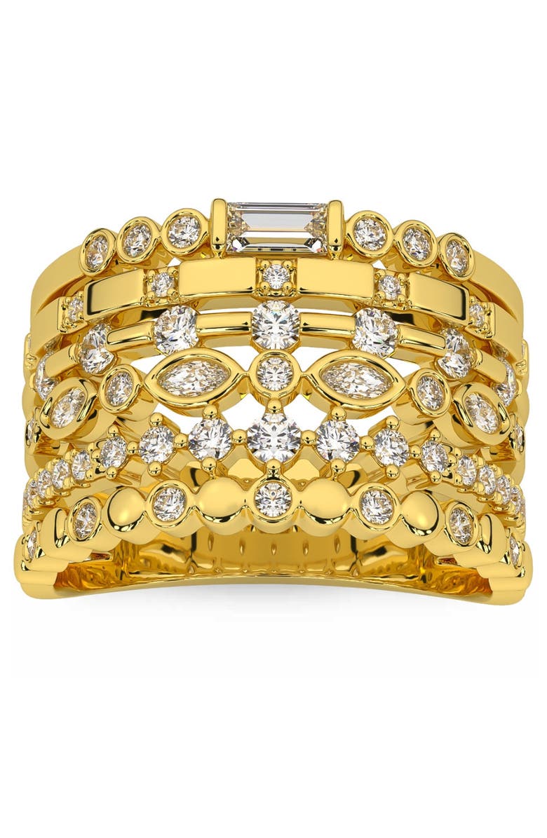 Bliss Diamond 1Ct Stackable Diamond Ring Gold Lab Grown 12mm Wide, Alternate, color,