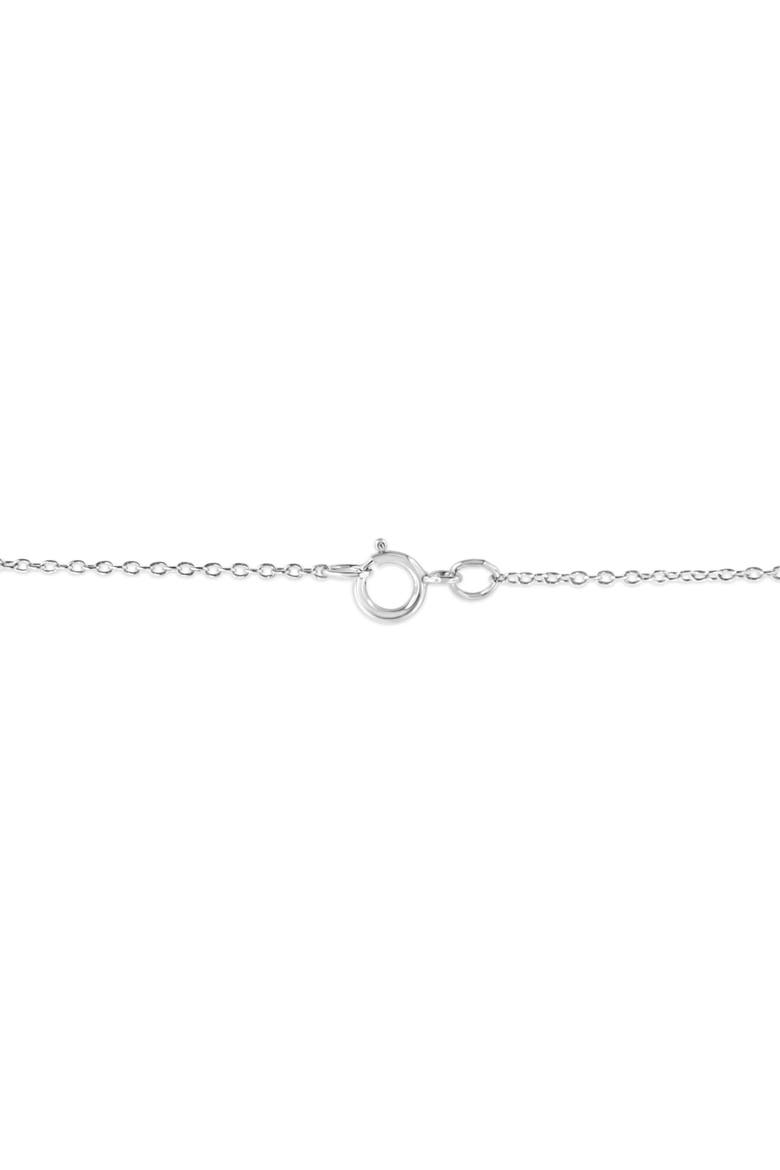 Silver Pave-Set Diamond Accent Angel Wing Double Heart Pendant Necklace, Alternate, color, White