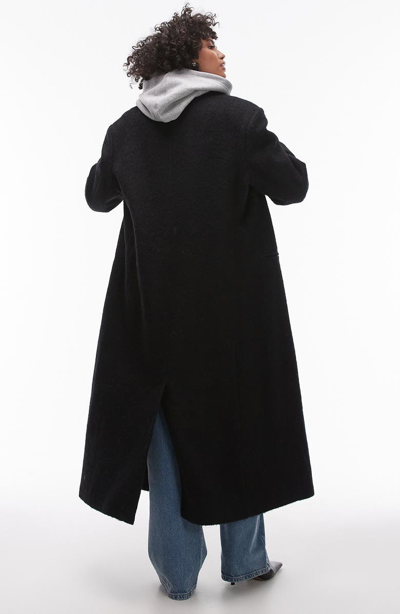 Topshop Brushed Longline Popper Jacket, Alternate, color,