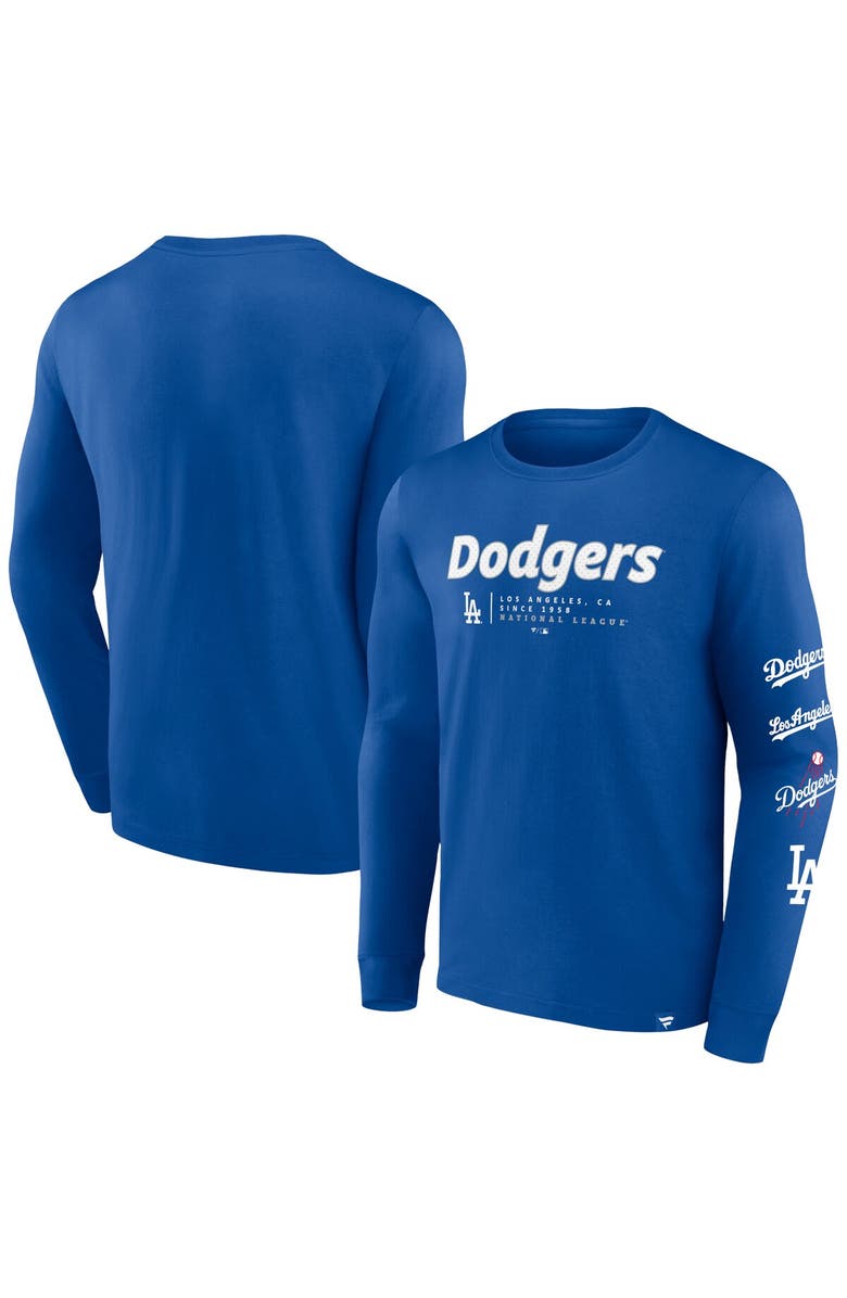 FANATICS Men's Fanatics Branded Royal Los Angeles Dodgers Strike the Goal Long Sleeve T-Shirt, Alternate, color, 